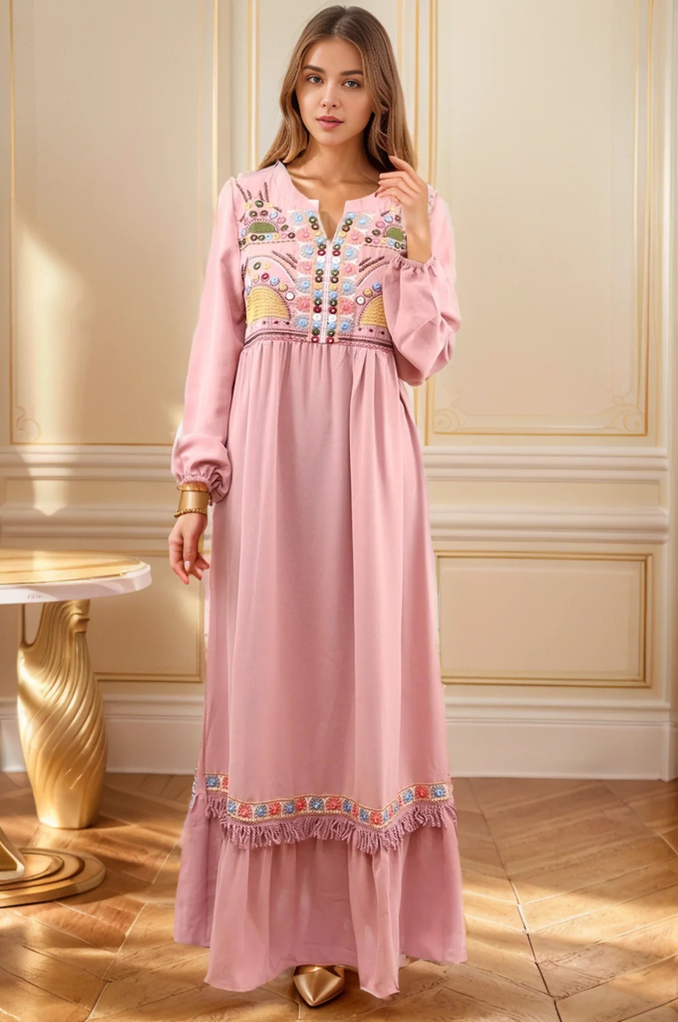 Sale 30% Embroidered Design Formal Fit Frock