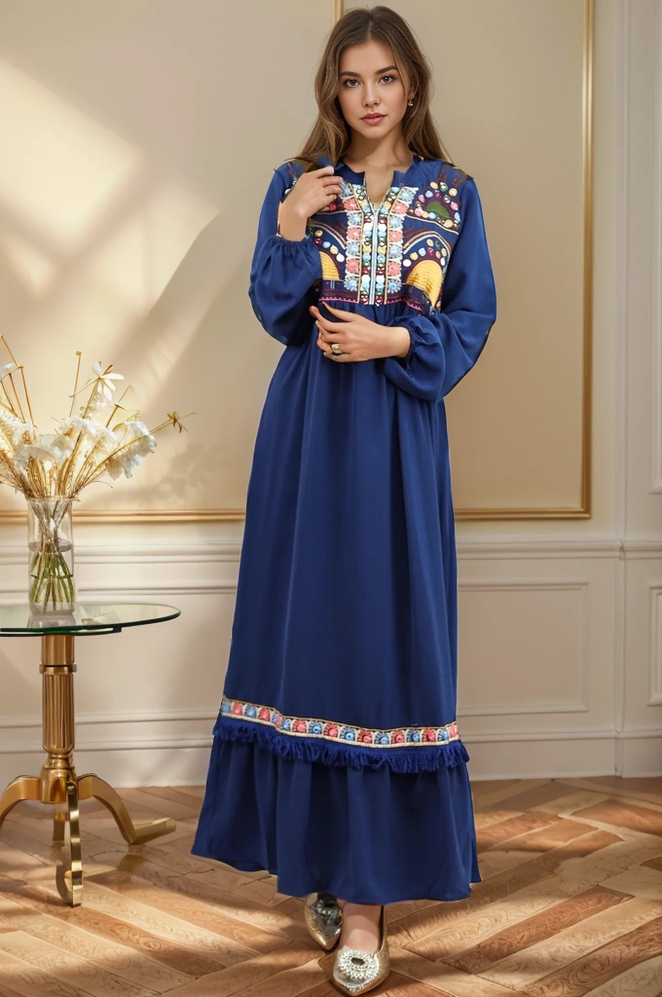 Sale 30% Embroidered Design Formal Fit Frock